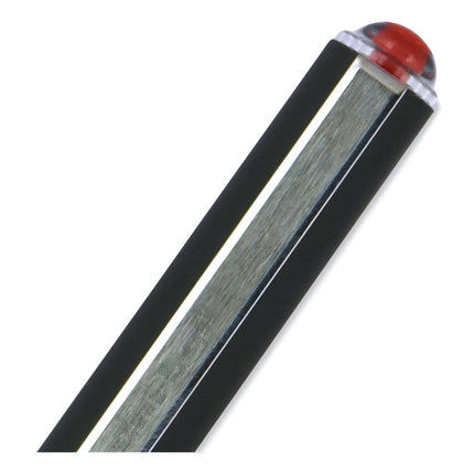 VISION Rollerball Pen, Stick, Extra-Fine 0.5 mm, Red Ink, Gray/Red/Clear Barrel, Dozen