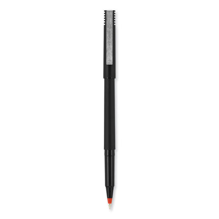 Rollerball Pen, Stick, Extra-Fine 0.5 mm, Red Ink, Black/Red Barrel, Dozen