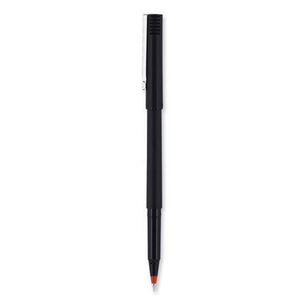 Rollerball Pen, Stick, Extra-Fine 0.5 mm, Red Ink, Black/Red Barrel, Dozen