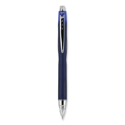 Jetstream Hybrid Gel Pen, Retractable, Fine 0.7 mm, Blue Ink, Blue/Silver Barrel