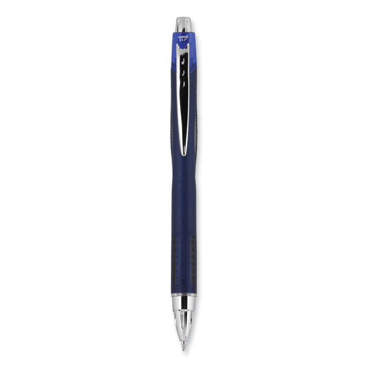 Jetstream Hybrid Gel Pen, Retractable, Fine 0.7 mm, Blue Ink, Blue/Silver Barrel