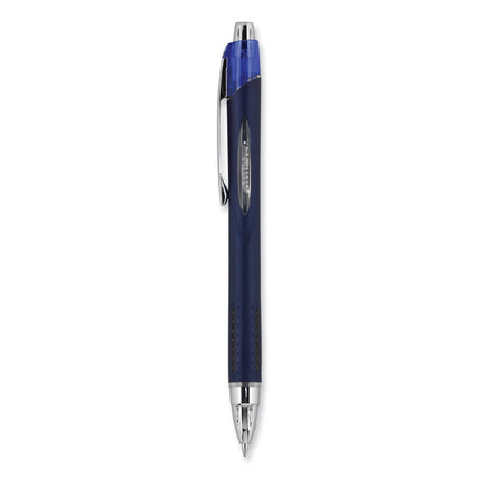 Jetstream Hybrid Gel Pen, Retractable, Fine 0.7 mm, Blue Ink, Blue/Silver Barrel
