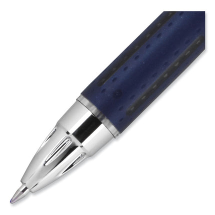 Jetstream Hybrid Gel Pen, Retractable, Fine 0.7 mm, Blue Ink, Blue/Silver Barrel