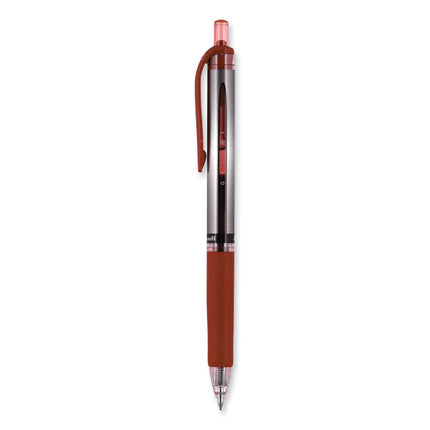 Signo Gel Pen, Retractable, Medium 0.7 mm, Red Ink, Silver/Red Barrel, Dozen