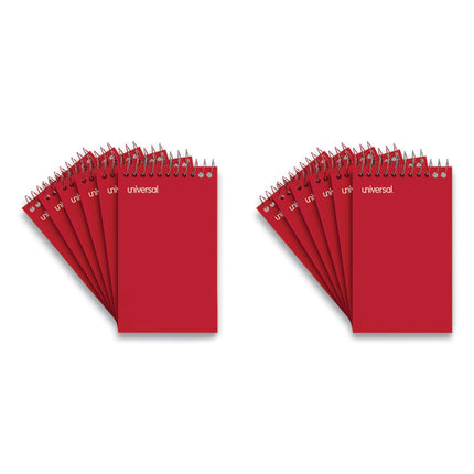 Wirebound Memo Pad With Coil-Lock Wire Binding, Narrow Rule, Orange Cover, 50 White 3 X 5 Sheets, 12/pack