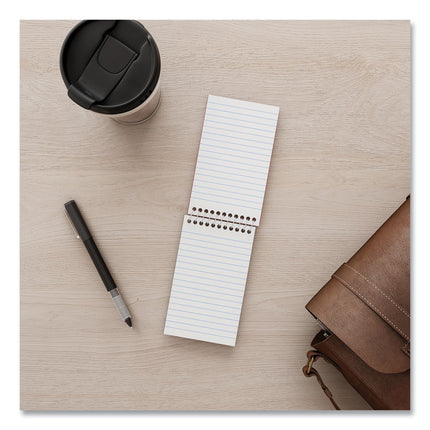 Wirebound Memo Pad With Coil-Lock Wire Binding, Narrow Rule, Orange Cover, 50 White 3 X 5 Sheets, 12/pack