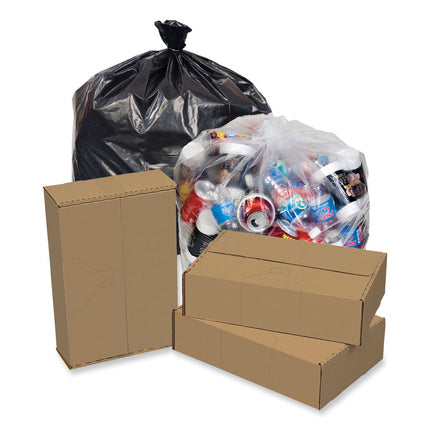 Eco Strong Plus Can Liners, 60 gal, 1.35 mil, 38" x 58", Black, Perforated Roll, 100/Carton