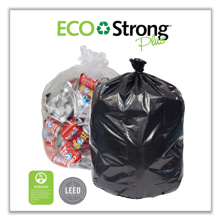 Eco Strong Plus Can Liners, 40 gal, 14 mic, 40" x 46", Natural, Perforated Roll, 250/Carton