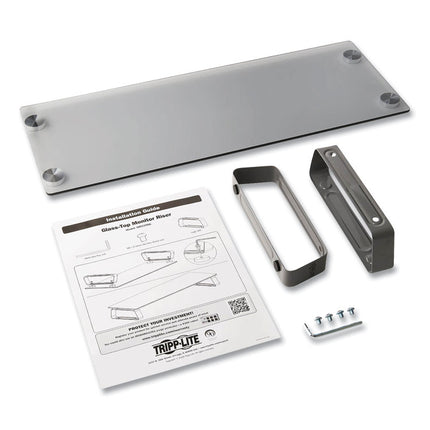 Universal Glass-Top Monitor Riser, 22" X 8" X 3", Clear, Supports 3.9 Lbs