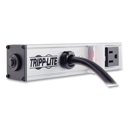 Vertical Power Strip, 8 Outlets, 15 ft Cord, Silver