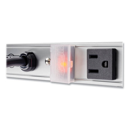 Vertical Power Strip, 8 Outlets, 15 ft Cord, Silver