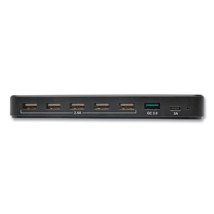 USB Charging Station with Quick Charge 3.0, 7 Devices, 4.9 x 2.6 x 6.6, Black