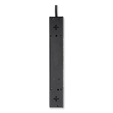 Protect It! Surge Protector, 6 AC Outlets/2 USB Ports, 8 ft Cord, 1,080 J, Black