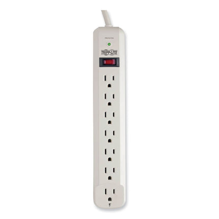 Protect It! Surge Protector, 7 AC Outlets, 12 ft Cord, 1,080 J, Light Gray