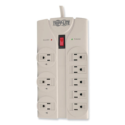 Protect It! Surge Protector, 8 AC Outlets, 8 ft Cord, 1,440 J, Light Gray