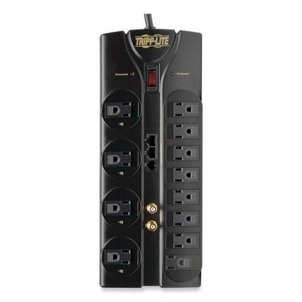 Protect It! Surge Protector, 12 AC Outlets, 8 ft Cord, 2,880 J, Black