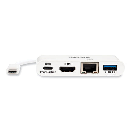 4k Dock With Charging And Ethernet, Usb C/4k Hdmi/usb A/pd Charging, White