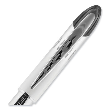 VISION ELITE Hybrid Gel Pen, Stick, Bold 0.8 mm, Black Ink, White/Black/Clear Barrel