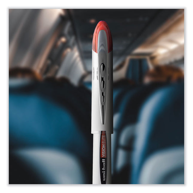 VISION ELITE Hybrid Gel Pen, Stick, Bold 0.8 mm, Black Ink, White/Black/Clear Barrel