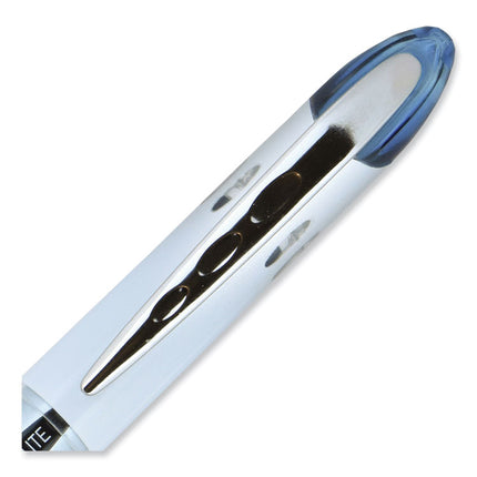 VISION ELITE BLX Series Hybrid Gel Pen, Stick, Bold 0.8 mm, Blue-Infused Black Ink, White/Blue/Clear Barrel