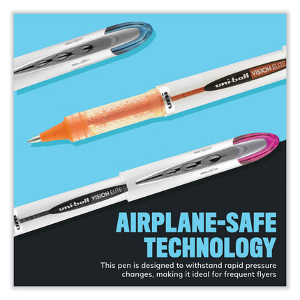 VISION ELITE BLX Series Hybrid Gel Pen, Stick, Bold 0.8 mm, Blue-Infused Black Ink, White/Blue/Clear Barrel