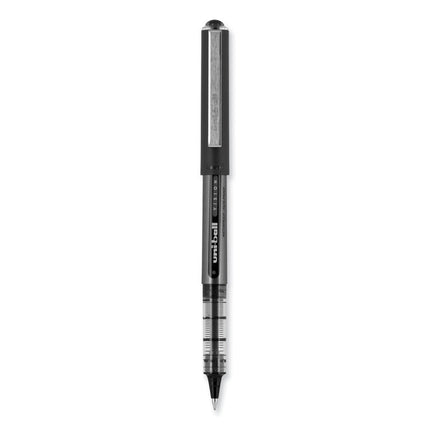 VISION Rollerball Pen, Stick, Bold 1 mm, Black Ink, Gray/Black/Clear Barrel, Dozen