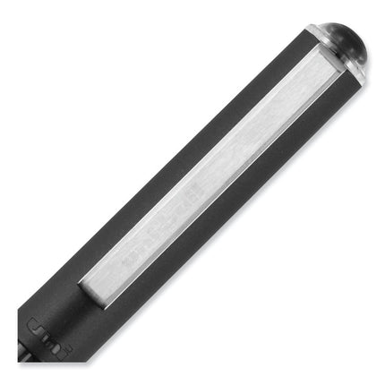 VISION Rollerball Pen, Stick, Bold 1 mm, Black Ink, Gray/Black/Clear Barrel, Dozen