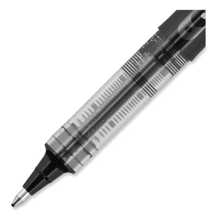 VISION Rollerball Pen, Stick, Bold 1 mm, Black Ink, Gray/Black/Clear Barrel, Dozen