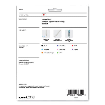 uniONE Gel Pen, Retractable, Medium 0.7 mm, Assorted Inspirational Ink and Barrel Colors, 8/Pack