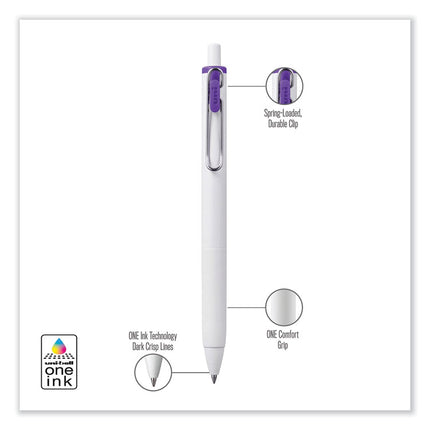 uniONE Gel Pen, Retractable, Medium 0.7 mm, Assorted Inspirational Ink and Barrel Colors, 8/Pack