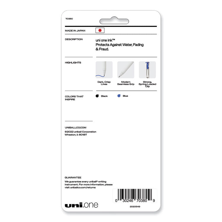 uniONE Gel Pen, Retractable, Medium 0.7 mm, Assorted Business Ink and Barrel Colors, 5/Pack