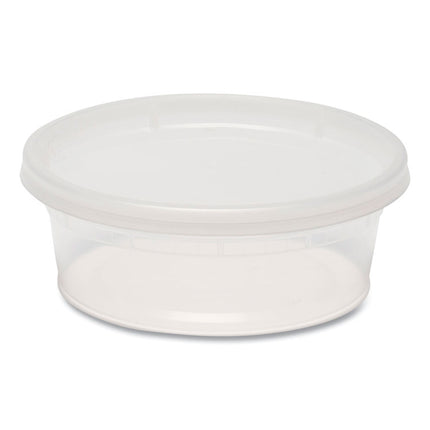 Plastic Deli Container with Lid, 8 oz, Clear, Plastic, 240/Carton