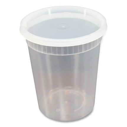 Plastic Deli Containers with Lid, 32oz, Clear, Plastic, 240/Carton
