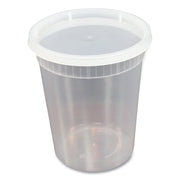 Plastic Deli Containers with Lid, 32oz, Clear, Plastic, 240/Carton