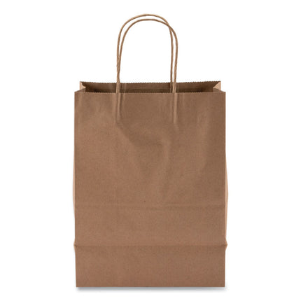 Kraft Paper Bags, Natural Twisted-Paper Handles, 8" x 5" x 11", Natural, 250/Carton
