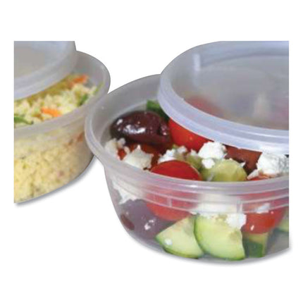 Plastic Deli Container with Lid, 8 oz, Clear, Plastic, 240/Carton