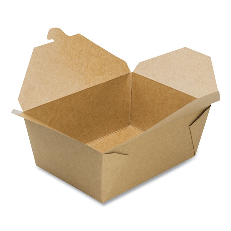 Reclosable Kraft Take-Out Box, 110 oz, Brown, Paper, 160/Carton