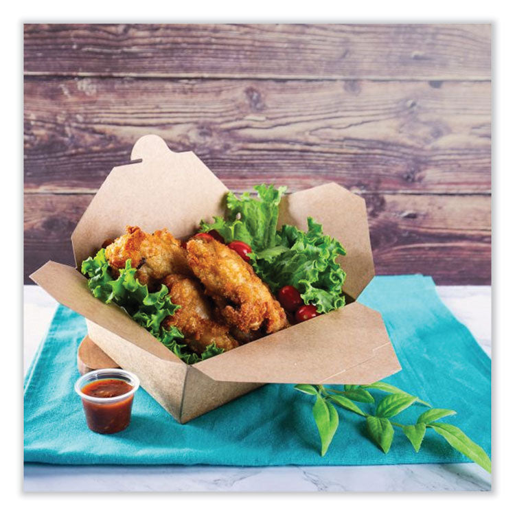 Reclosable Kraft Take-Out Box, 48 oz, Brown, Paper, 300/Carton