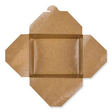 Reclosable Kraft Take-Out Box, 54 oz, Brown, Paper, 200/Carton