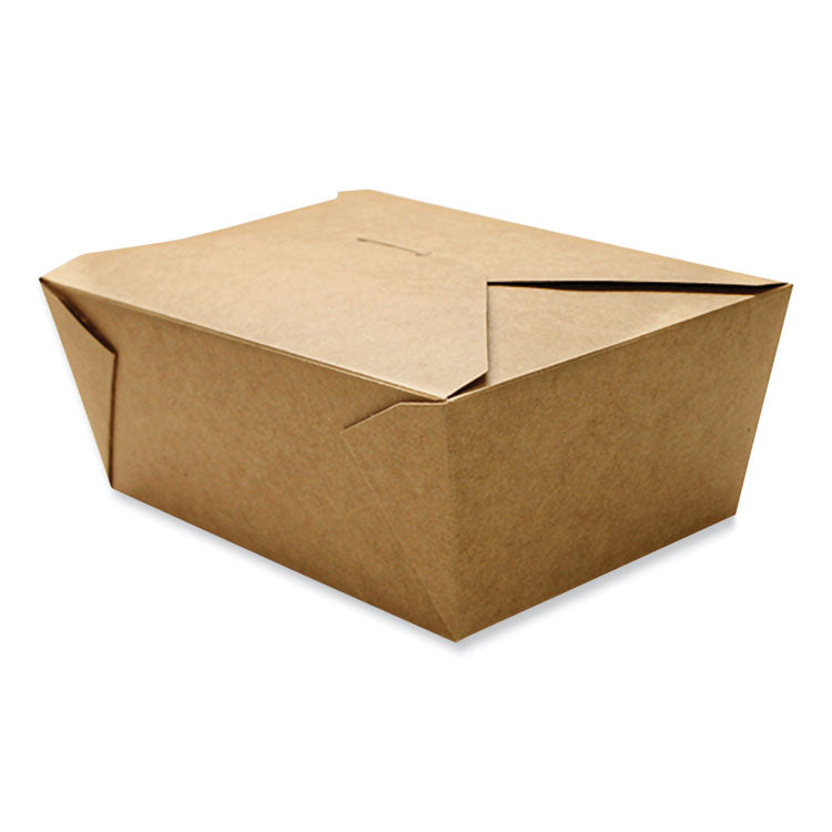 Reclosable Kraft Take-Out Box, 110 oz, Brown, Paper, 160/Carton
