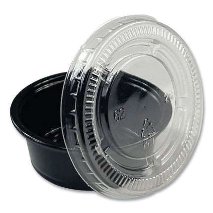 Souffle/Portion Cups, 1.5 oz, Plastic, Black, 2,500/Carton