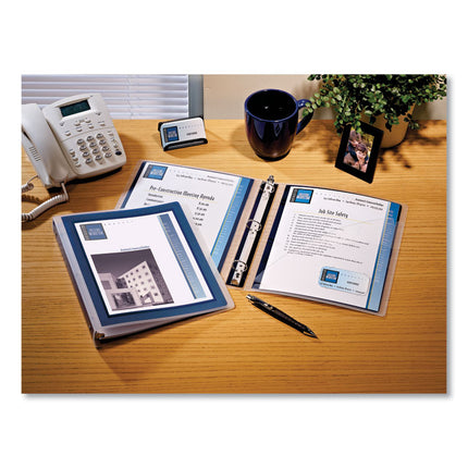Flexi-View Binder With Round Rings, 3 Rings, 1.5" Capacity, 11 X 8.5, Navy Blue