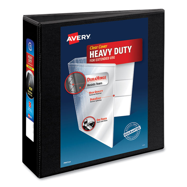 Heavy-Duty Non Stick View Binder With Durahinge And Slant Rings, 3 Rings, 3" Capacity, 11 X 8.5, Black, (5600)