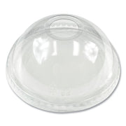 PET Cold Cup Dome Lids, Fits 9 oz Squat/12 oz Cold Cups, Plastic, Clear, 1,000/Carton