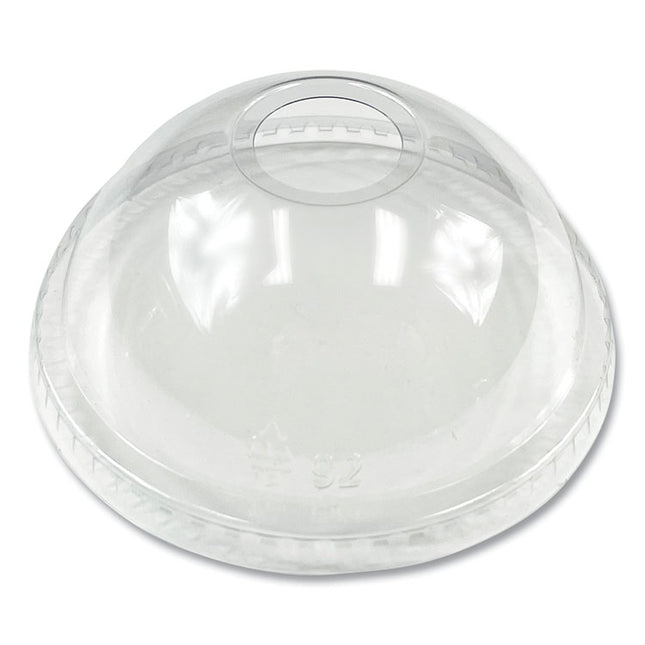 PET Cold Cup Dome Lids, Fits 9 oz Squat/12 oz Cold Cups, Plastic, Clear, 1,000/Carton