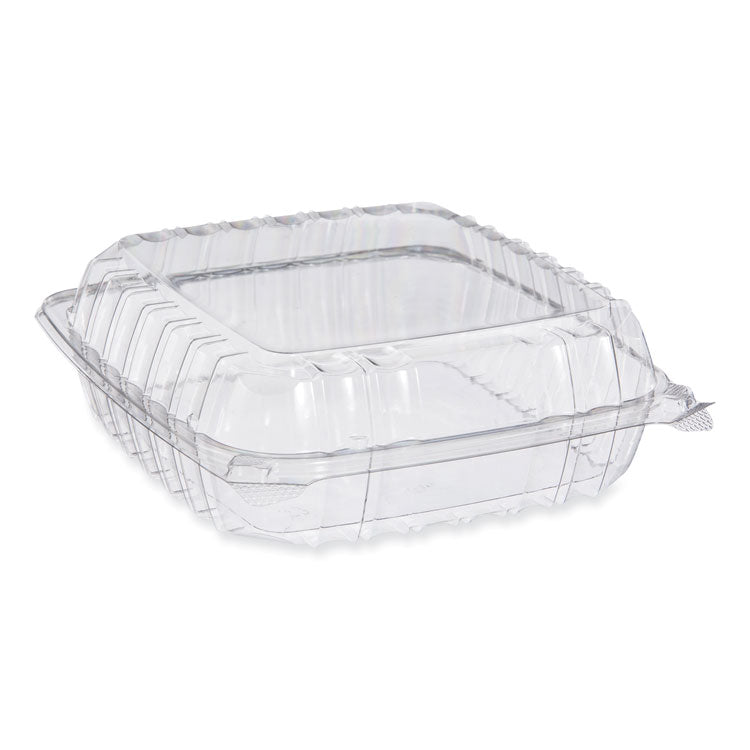 ClearSeal Hinged-Lid Plastic Containers, 9.3 x 8.83 x 3, Clear, 200/Carton