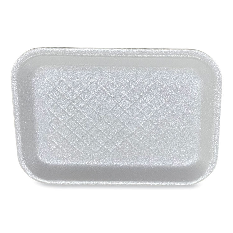 Meat Trays, #2S, 8.5 x 6 x 0.7, White, Foam, 500/Carton