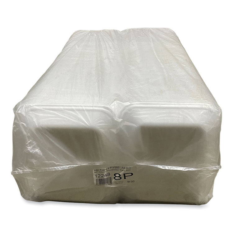Meat Trays, #8P, 10.8 x 8.82 x 1.5, White, Foam, 200/Carton