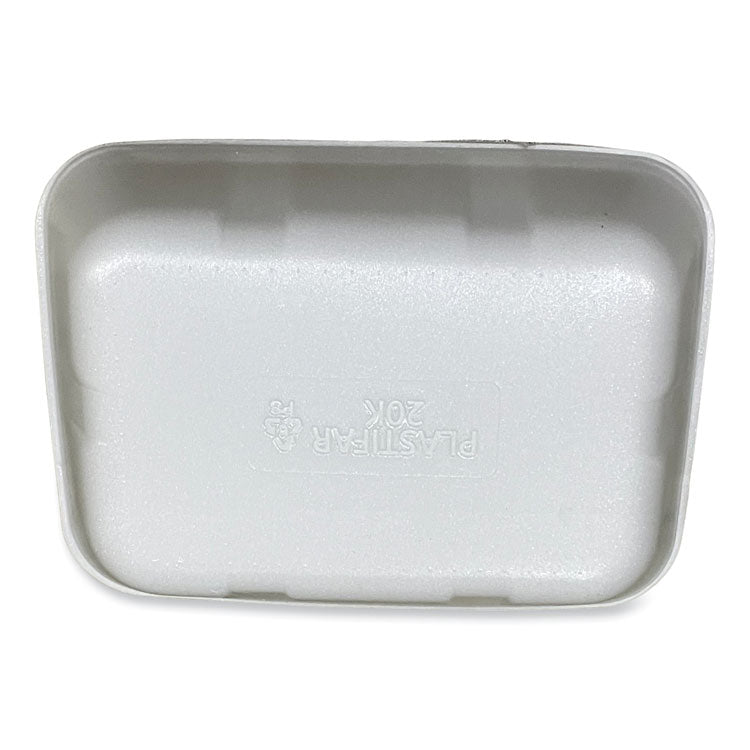Meat Trays, #20K, 12 x 8.7 x 2.45, White, Foam, 125/Carton