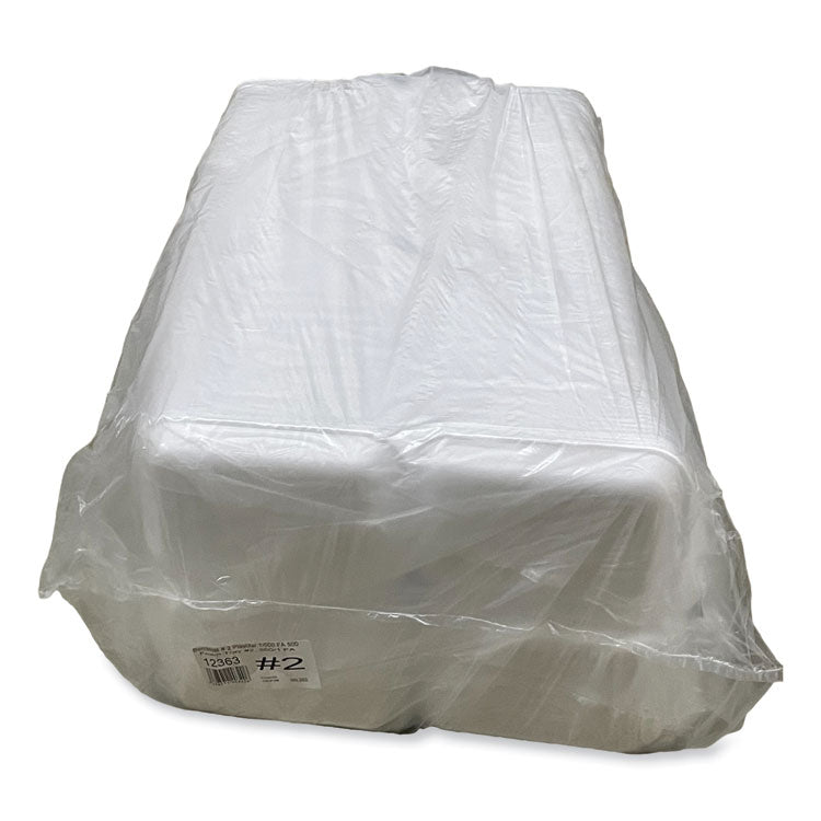 Meat Trays, #2, 8.5 x 6.03 x 1.11, White, Foam, 500/Carton